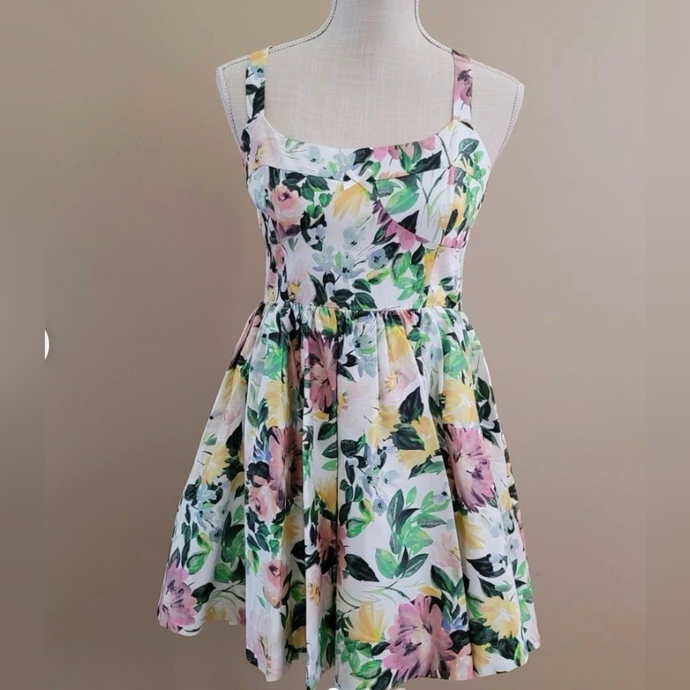 For Love and Lemons Floral Sage Dress - Playful Party Perfection. Sz XS